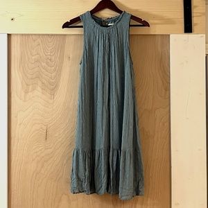 Light blue and gold anthropology dress